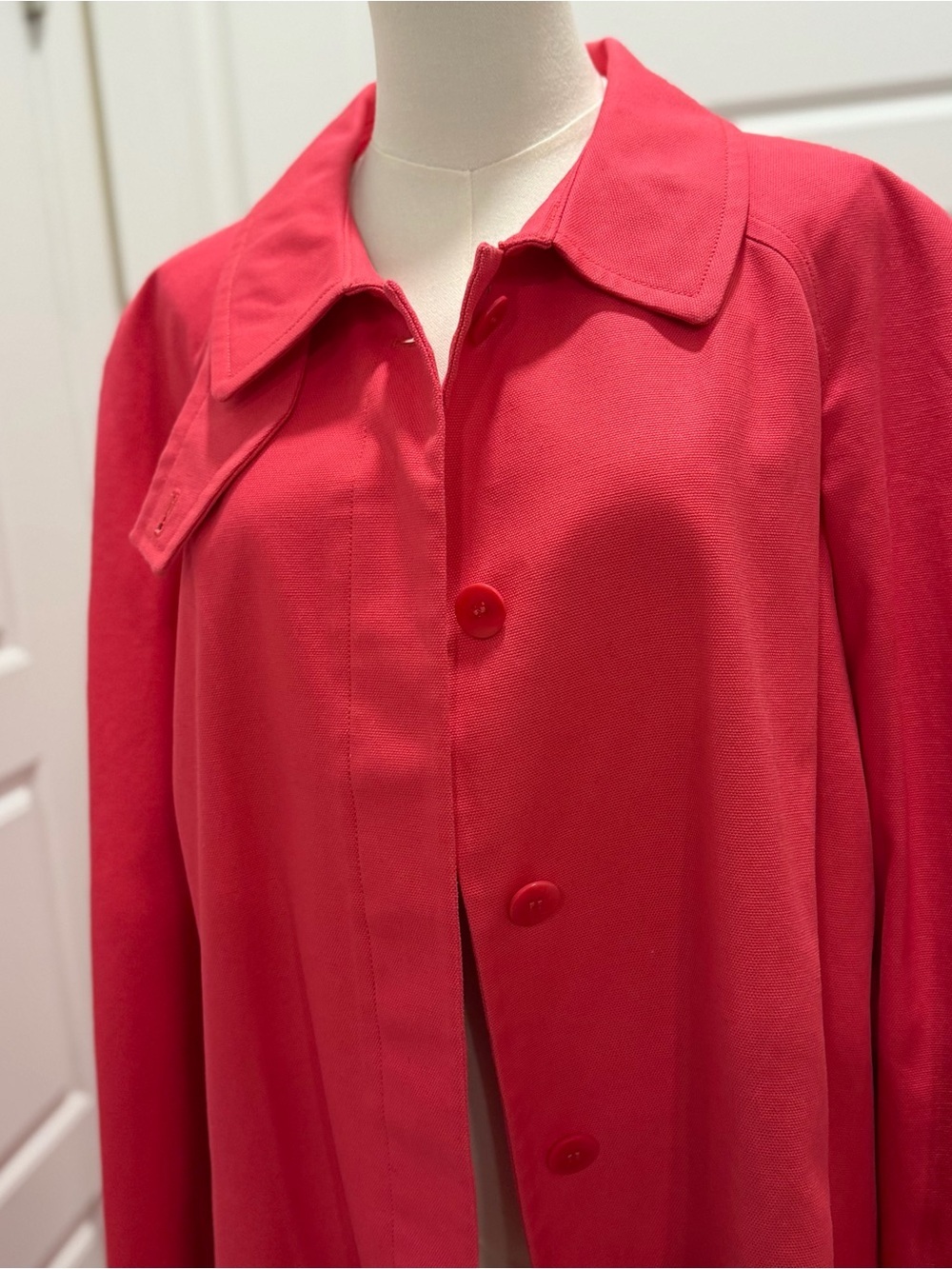 Talbots Vibrant Pink All-Weather Trench Coat - Picture 3 of 14